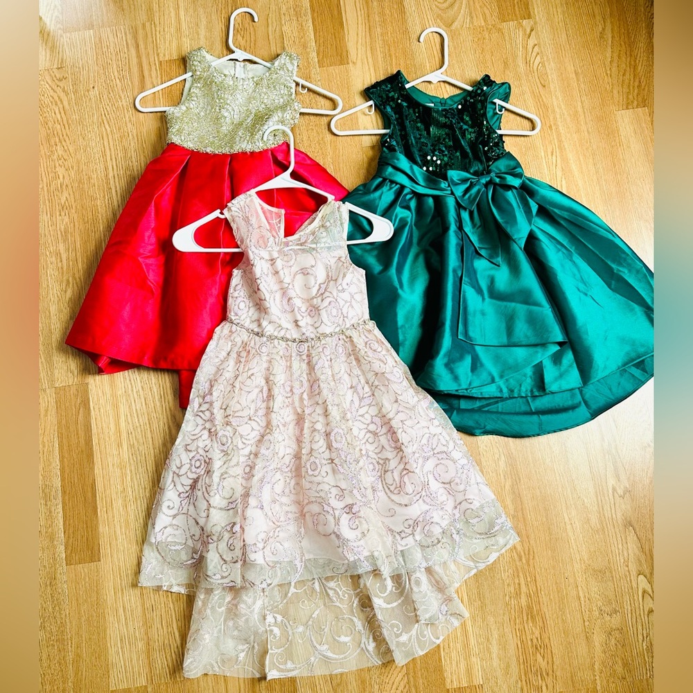 Girls Size 6 Dresses. Good used condition. Some minor imperfections.